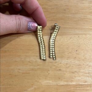 Elegant Gold and Cream Earrings